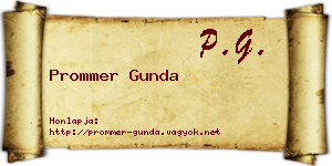 Prommer Gunda névjegykártya
